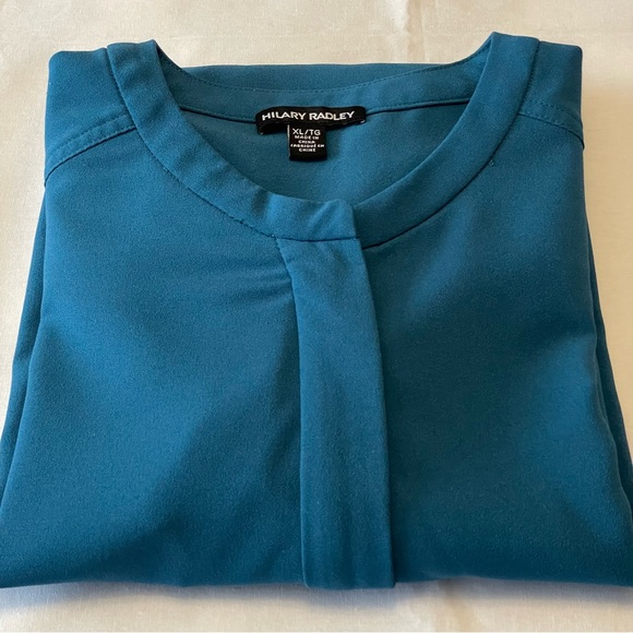HILARY RADLEY Teal Turquoise Blue Long Sleeve Blouse Size XL - Picture 14 of 14
